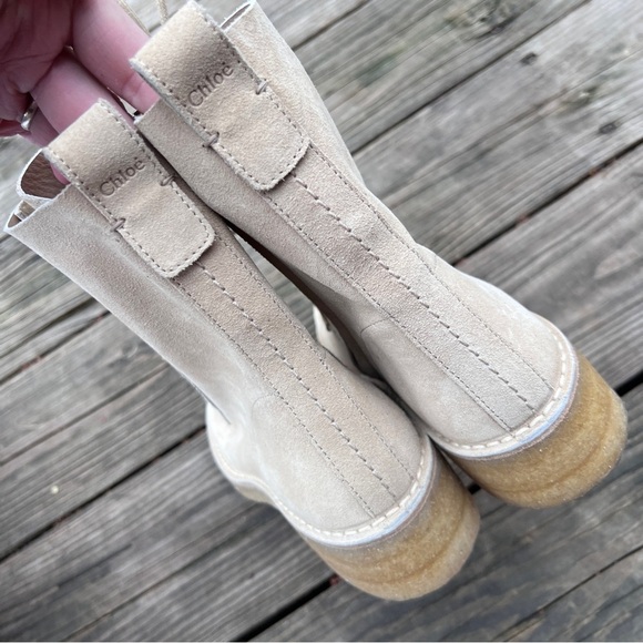 Chloe Edith Suede Lace Up Combat Boots - Picture 7 of 12